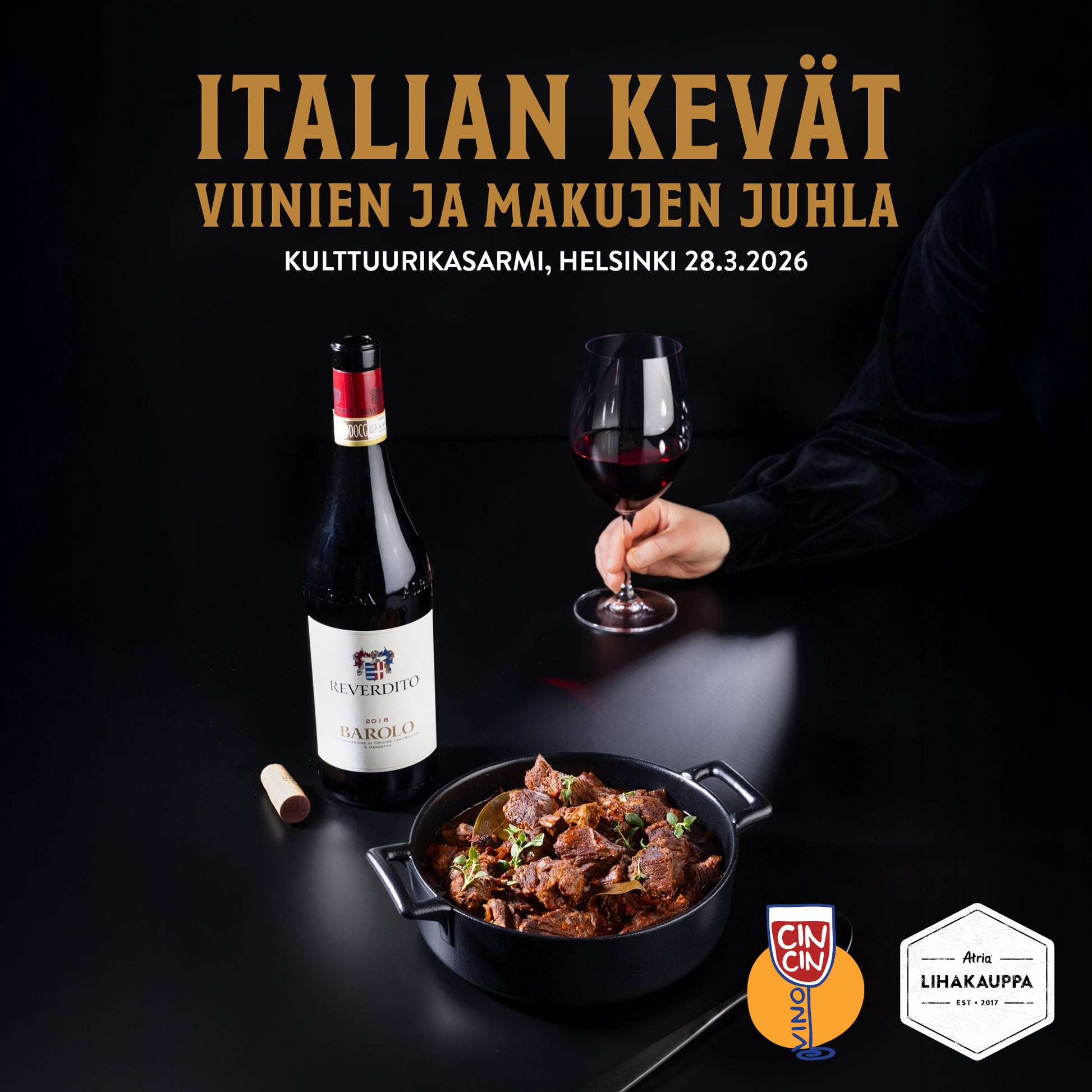 Italian Kevät Helsingissä - ruoka - ja viinitapahtuma 28.3.2026 - pääsylippu