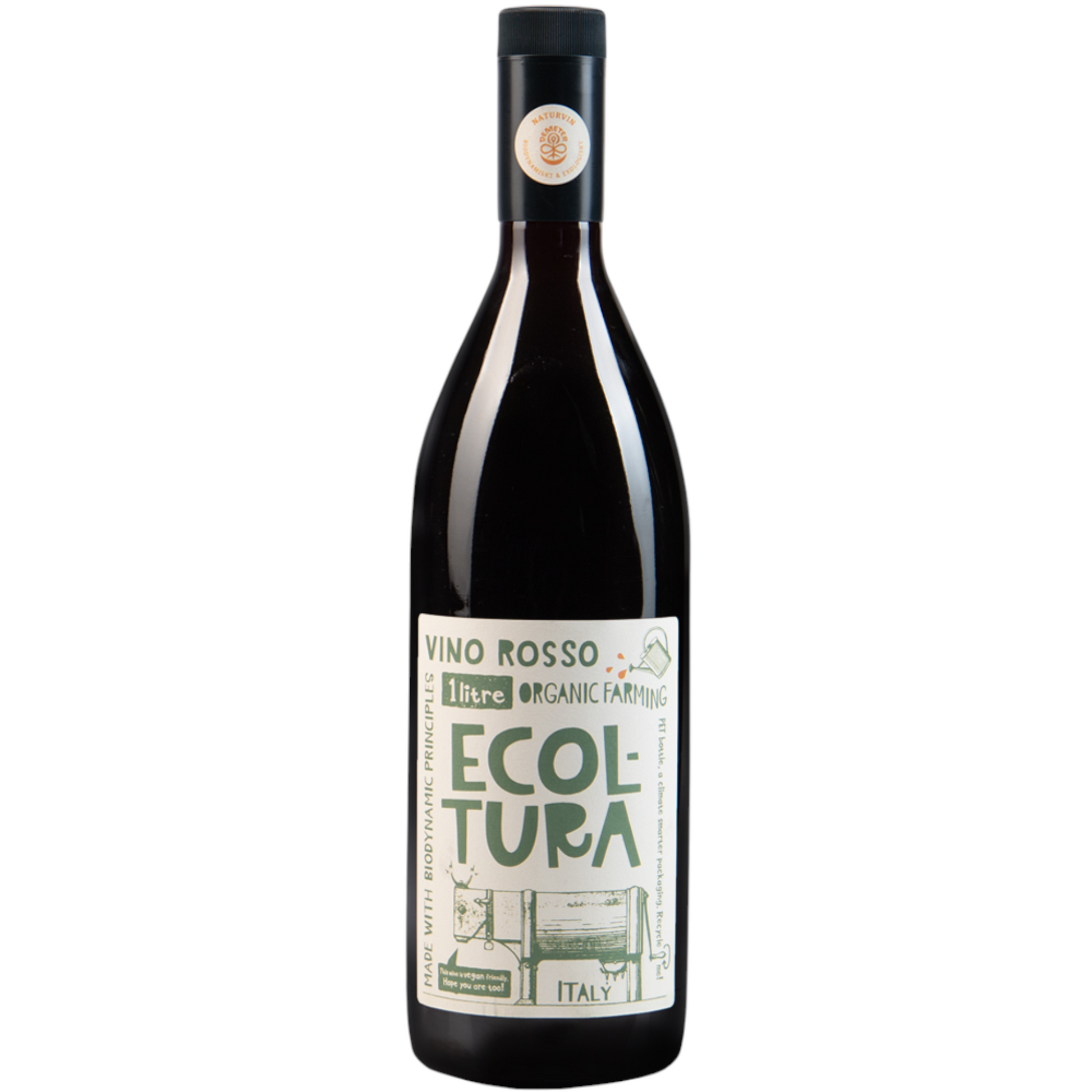 Ecoltura Biodynamic Vino Rosso 1L - Laatikko 12 pulloa